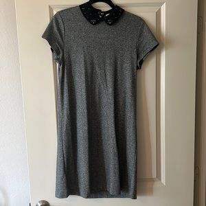 Loft grey dress with black collar beading. Size 4. Great condition.